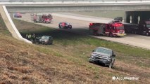 Multiple vehicles wrecked on foggy Texas highway