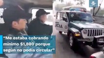 Captan intento de extorsión por parte de policías de la CDMX a joven en Tlalnepantla