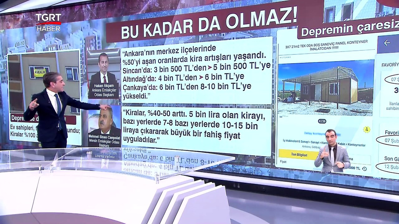 Depremin Gölgesinde Utandıran Görüntü: Kira Artışında tavan Yaptılar -Tuna Öztunç İle TGRT Ana Haber