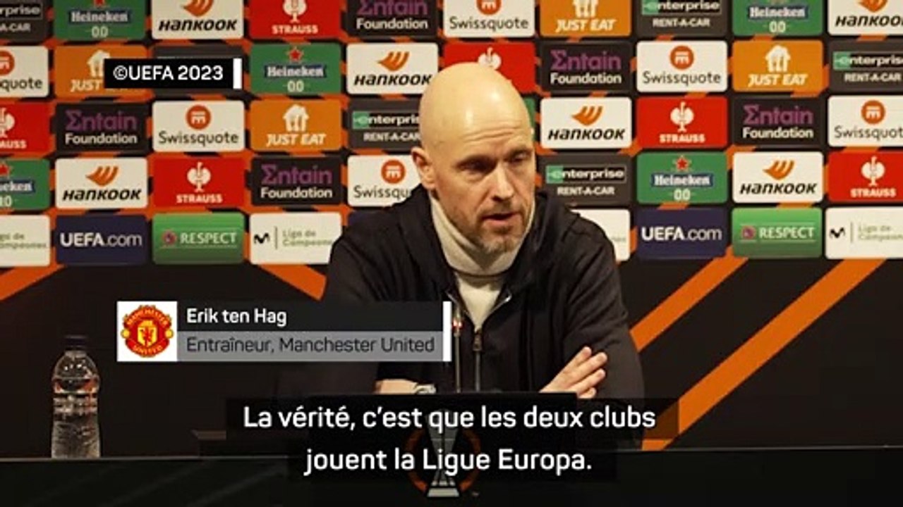 Erik ten Hag : "La réalité actuelle des deux clubs, c'est la Ligue Europa"