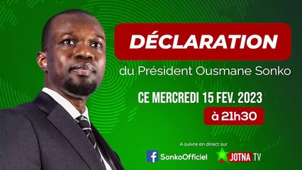 Declaration du President Ousmane Sonko