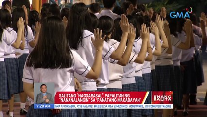 Salitang "Nagdarasal", papalitan ng "Nananalangin" sa "Panatang Makabayan"  | UB
