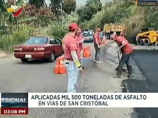 Táchira | Colocan 60 toneladas de asfaltados en la zona industrial de Paramillo