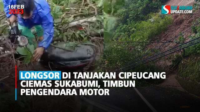 Longsor di Tanjakan Cipeucang Ciemas Sukabumi, Timbun Pengendara Motor
