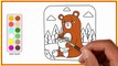 Coloring a Cute Bear , Drawing, Painting and Coloring for Kids, Toddlers | Easy Coloring Method#1