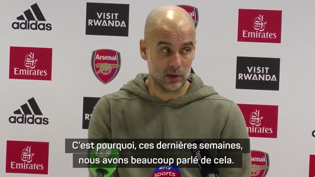 12e j. (en retard) - Guardiola : Je considère qu'Arsenal est toujours en tête