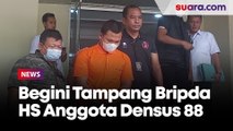 Terus Menunduk, Begini Tampang Bripda HS Anggota Densus 88 Pembunuh Sopir Taksi Online di Depok