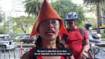 Cyclists, advocates protest proposed Ayala Avenue bike lane conversion