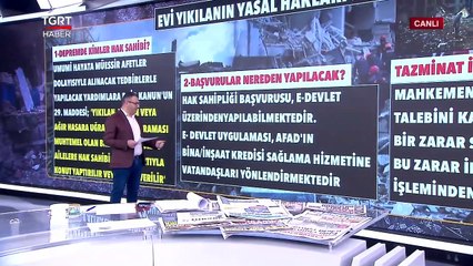 Depremde Evi Yıkılanların Yasal Hakları Neler? DASK Ne Kadar Ödeme Yapacak? - TGRT Haber