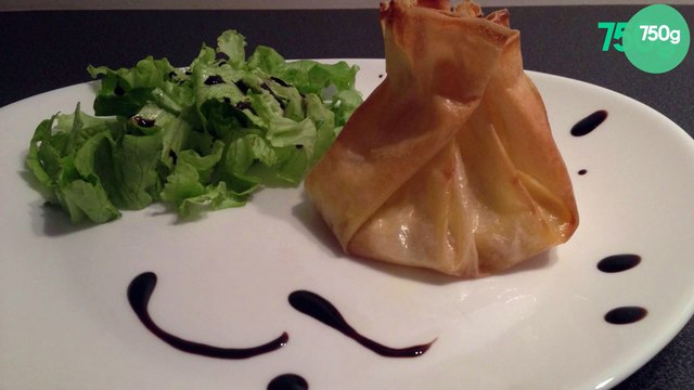 Aumônières de pommes compotées au Calvados et reblochon fondant