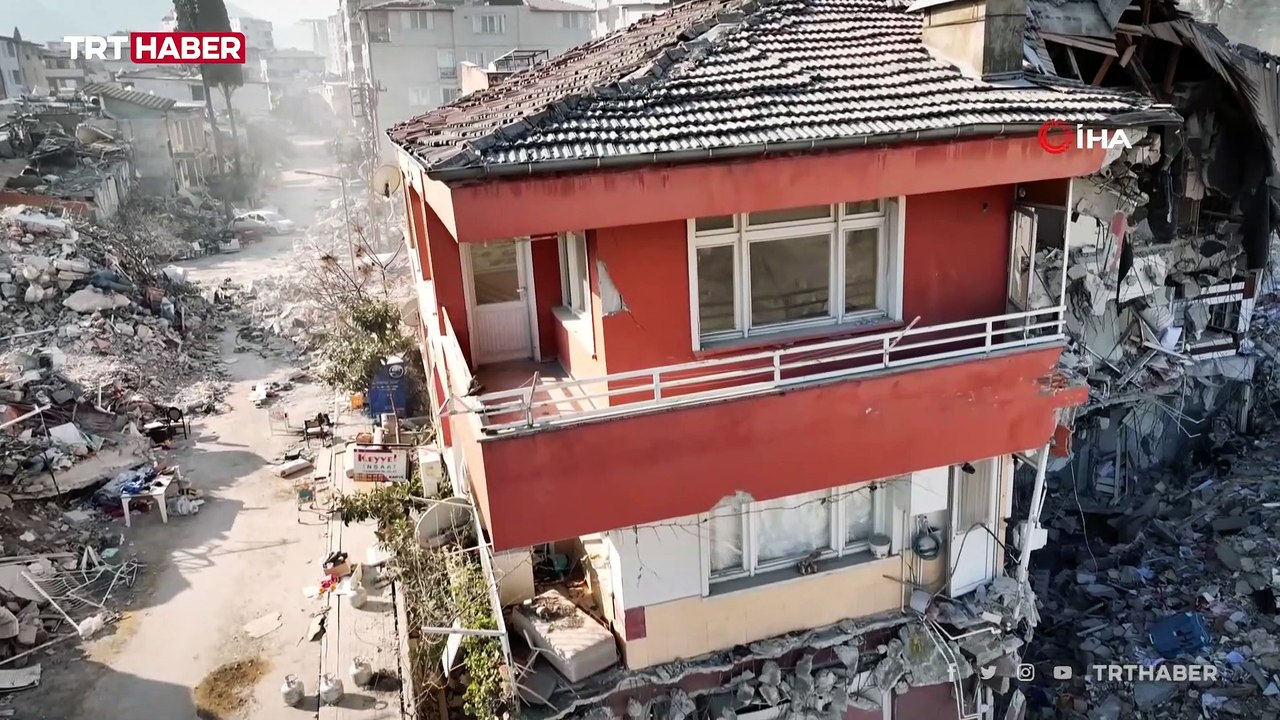 Depremin 11'inci gününde Hatay havadan görüntülendi