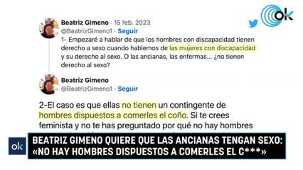 下载视频: Beatriz Gimeno quiere que las ancianas tengan sexo «No hay hombres dispuestos a comerles el c»