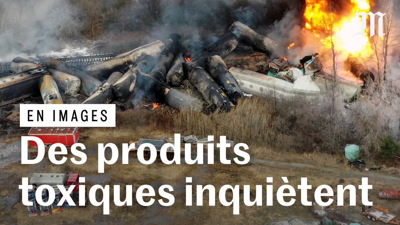Ohio : un déraillement de train transportant des produits toxiques inquiète de la population