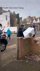 Locals replace missing Banksy freezer