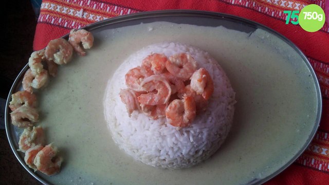 Riz thai sauce coco et curry crevettes