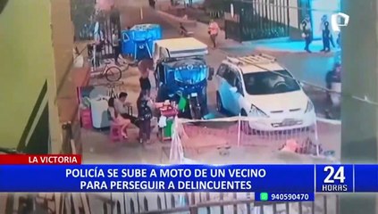La Victoria: policía se sube a la moto de un vecino para perseguir a delincuentes