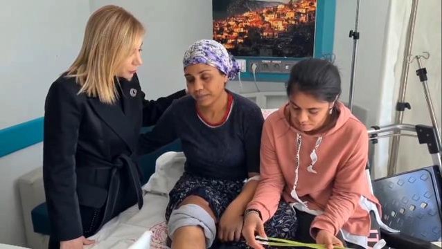 AK Parti Muğla Milletvekili Gökcan, Muğla'da tedavi gören depremzedeler ile bir araya geldi