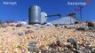 Gaziantep'in Nurdağı ilçesinde TMO'nun mısır siloları yıkıldı, tonlarca mısır çevreye saçıldı