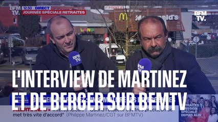 "On s'entend bien et on se respecte": Philippe Martinez et Laurent Berger ensemble sur le plateau de BFMTV