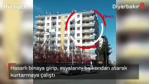 Eşyalarını balkondan atarak kurtarmaya çalıştı