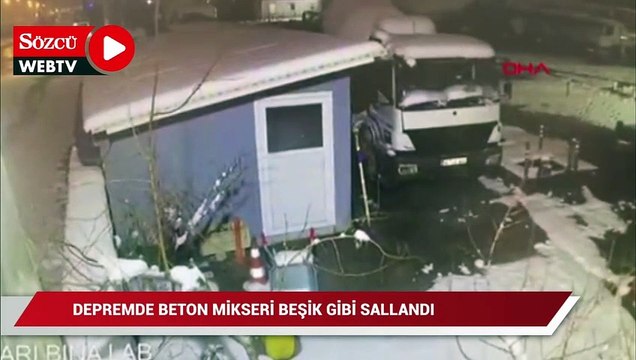 Gaziantep'te, depremde beton mikseri beşik gibi sallandı