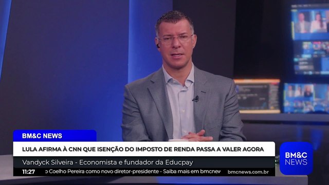 LULA AFIRMA À CNN QUE ISENÇÃO DO IR SOBE PARA R$ 2.640 A PARTIR DE AGOR