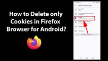How to Delete only Cookies in Firefox Browser for Android?