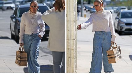 Jennifer Lopez looked comfy while arriving at a dance studio in Los Angeles.