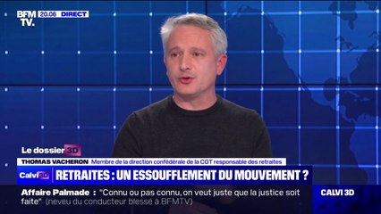 Retraites: pour Thomas Vacheron (CGT), la mobilisation est "moins réussie mais est réussie" malgré tout