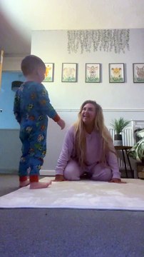 Little Boy Learns Back Handspring