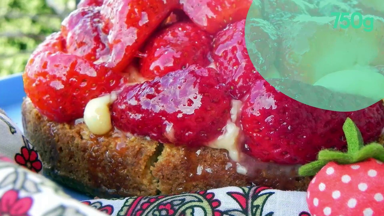 Crumble inversé aux fraises