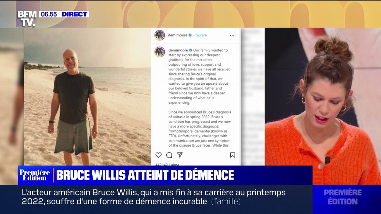 L'acteur américain Bruce Willis atteint d'une démence incurable