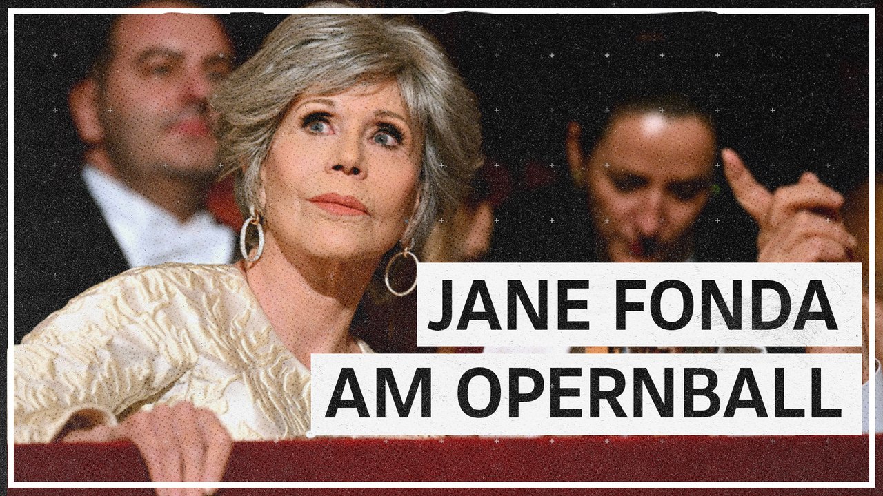 Jane Fonda präsentierte sich in weißer Ballrobe