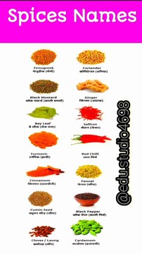 spices names in english |spices name | मसालों के नाम | Spices names in english and hindi#shorts