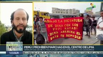 Autoridades peruanas prohíben movilizaciones en el centro de Lima
