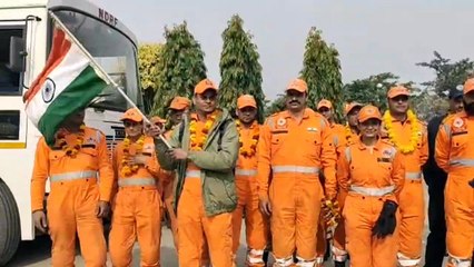 गाजियाबाद एनडीआरएफ 8th बटालियन से तुर्की में रेस्क्यू ऑपरेशन के लिए गया था..