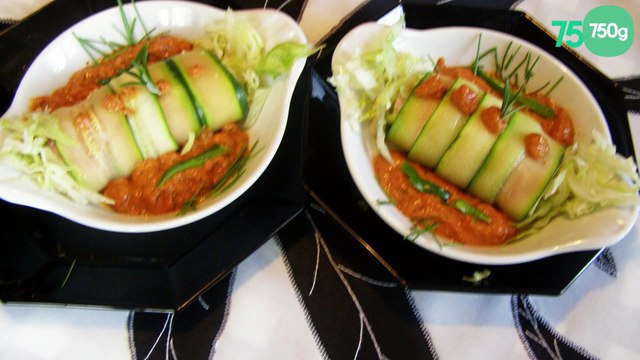 Cannellonis de courgettes au fromage et jambon