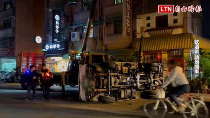 酒駕賓士男撞翻水肥車 落跑被抓ＧＧ了(小鎮資訊提供)