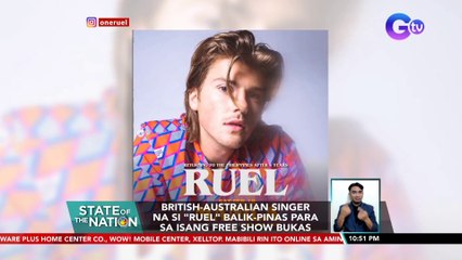 British-Australian singer na si "Ruel", balik-pinas para sa isang free show bukas | SONA