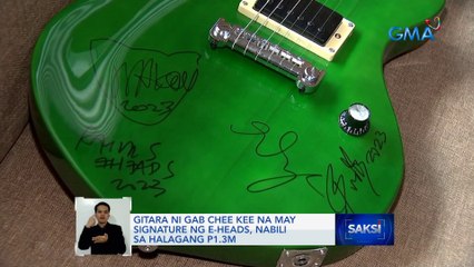 Gitara ni Gab Chee Kee na may signature ng E-Heads, nabili sa halagang P1.3M | Saksi