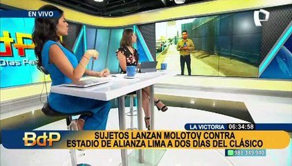 A dos días del Clásico: Sujetos arrojan bomba molotov en fachada del estadio de Alianza Lima