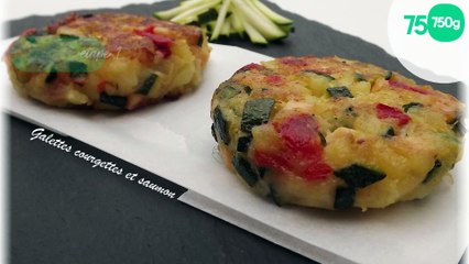 Galette de courgettes aux dés de saumon