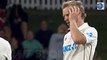 New Zealand's fielders are left red-faced as Scott Kuggeleijn and Tom Blundell leave the ball for each other after Stuart Broad skies it into the air for an easy catch - prompting laughs on the England balcony