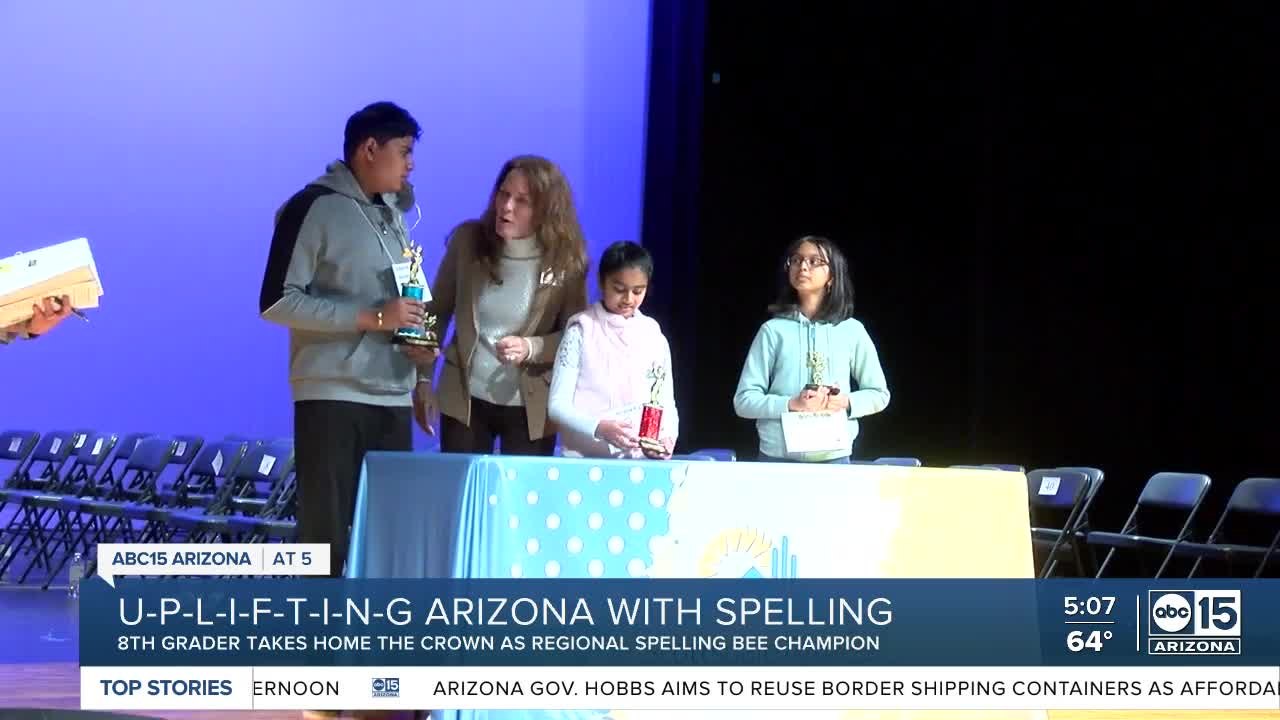 8th grader takes home the crown as regional spe...
