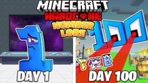 I Survived 100 DAYS as NUMBER LORE in HARDCORE Minecraft!