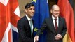 Rishi Sunak shakes hands with Olaf Scholz upon arrival at Munich Security Conference