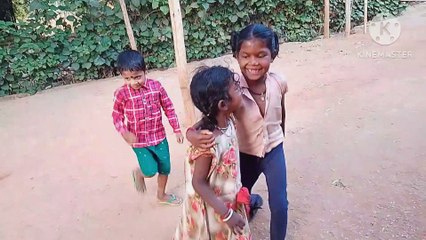 Little girl and boy dance