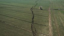 Deprem sonrası akılalmaz görüntüler! Kahramanmaraş'ta fay hattının geçtiği tarlalar ikiye bölündü