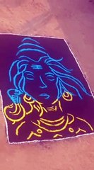 महाशिवरात्रि पर 300 स्वायर फीट की बनाई रंगोली, देखे विडियो