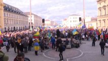 Manifestazione per la pace in Ucraina fuori dal vertice a Monaco